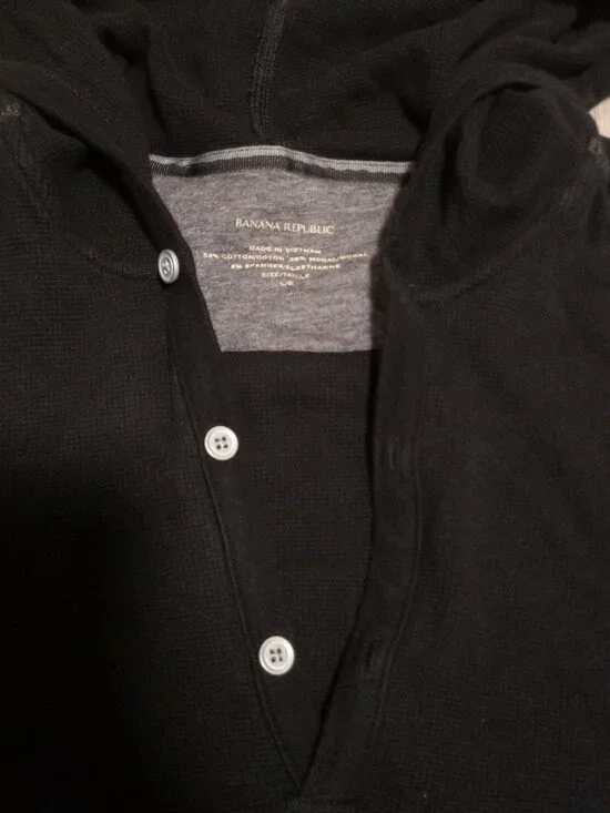 Banana Republic Black Deep V-neck Hoodie - Picture 7 of 7